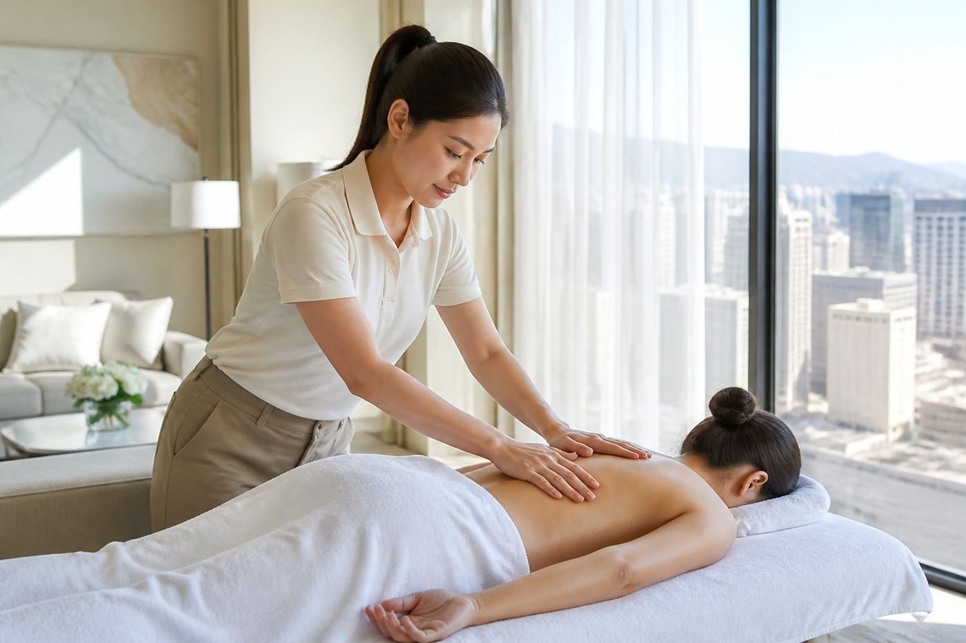 Lina providing in-suite massage in Las Vegas